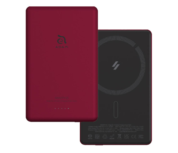 Adam Elements Gravity C5 Magnetic Wireless (Ultra Slim) 5000mAh czerwony - 1238445 - zdjęcie 2